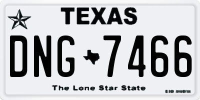 TX license plate DNG7466