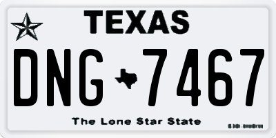 TX license plate DNG7467