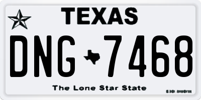 TX license plate DNG7468