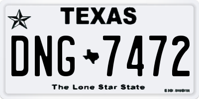 TX license plate DNG7472