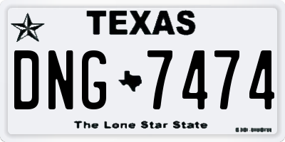 TX license plate DNG7474