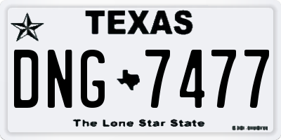TX license plate DNG7477