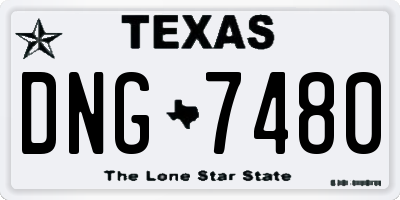 TX license plate DNG7480