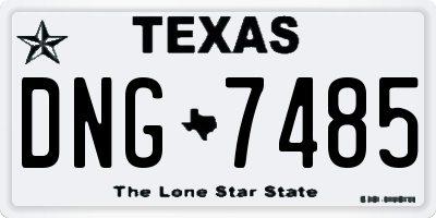 TX license plate DNG7485