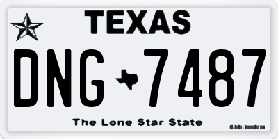 TX license plate DNG7487