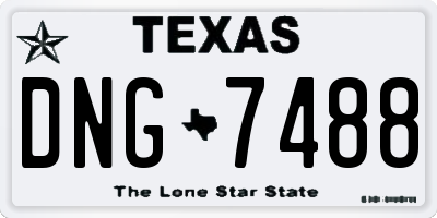 TX license plate DNG7488