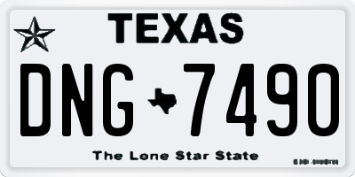 TX license plate DNG7490