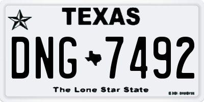TX license plate DNG7492