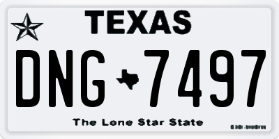 TX license plate DNG7497