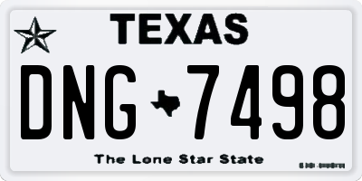 TX license plate DNG7498