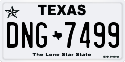 TX license plate DNG7499
