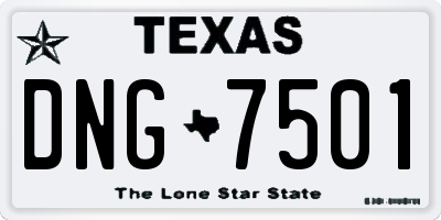 TX license plate DNG7501