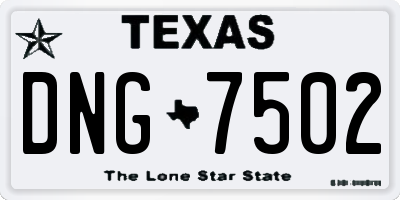 TX license plate DNG7502
