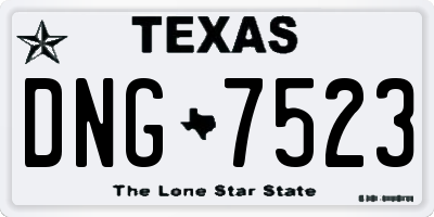 TX license plate DNG7523