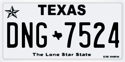 TX license plate DNG7524