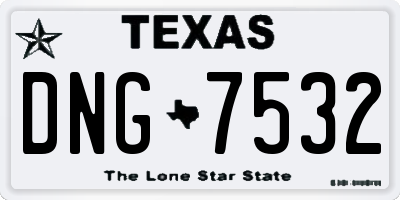 TX license plate DNG7532