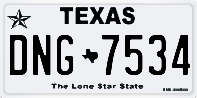 TX license plate DNG7534