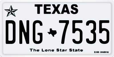 TX license plate DNG7535