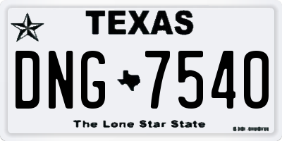 TX license plate DNG7540