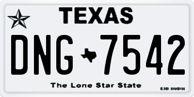 TX license plate DNG7542