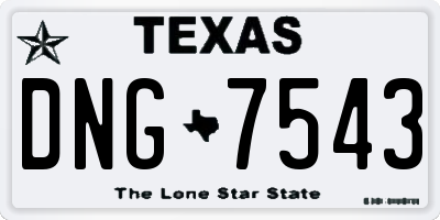 TX license plate DNG7543
