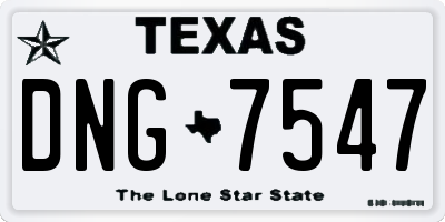 TX license plate DNG7547
