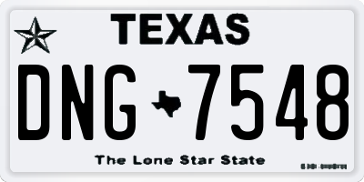 TX license plate DNG7548