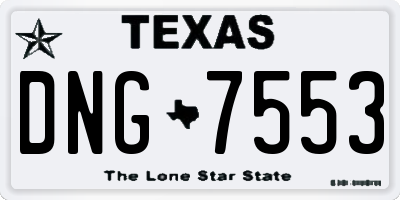 TX license plate DNG7553