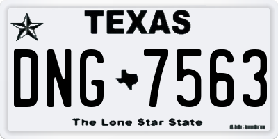 TX license plate DNG7563
