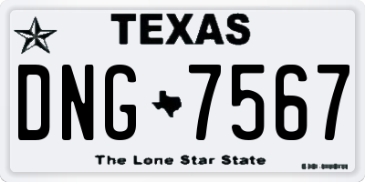 TX license plate DNG7567