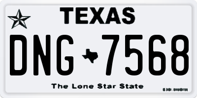 TX license plate DNG7568