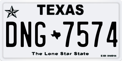 TX license plate DNG7574