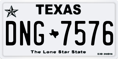 TX license plate DNG7576