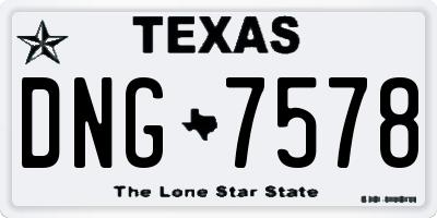 TX license plate DNG7578