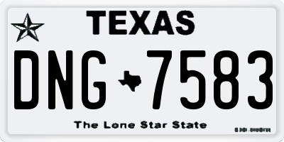 TX license plate DNG7583