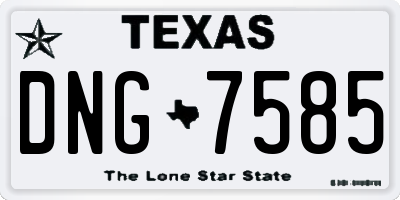 TX license plate DNG7585