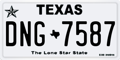 TX license plate DNG7587
