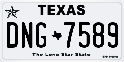 TX license plate DNG7589