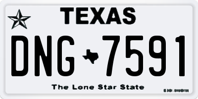 TX license plate DNG7591