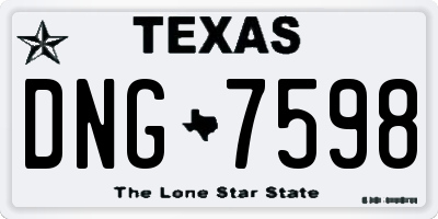 TX license plate DNG7598