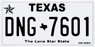 TX license plate DNG7601