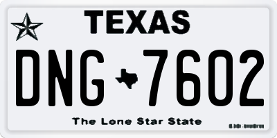 TX license plate DNG7602