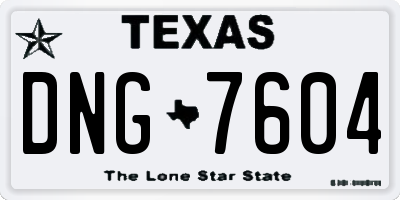 TX license plate DNG7604