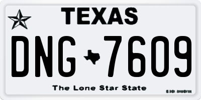 TX license plate DNG7609