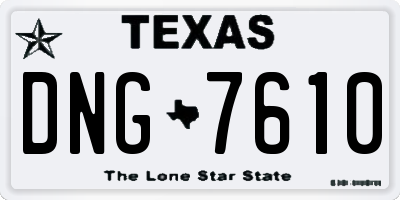 TX license plate DNG7610