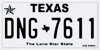 TX license plate DNG7611