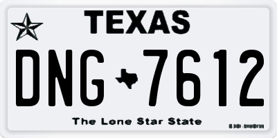 TX license plate DNG7612