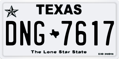 TX license plate DNG7617