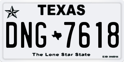 TX license plate DNG7618