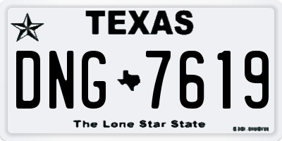 TX license plate DNG7619